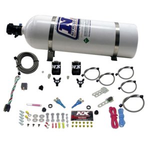 Dodge Viper Nitrous Oxide Injection System Kit - Nitrous Express - EFI Dual Nozzle (100-300HP) with 15lb Bottle - `08-`10
